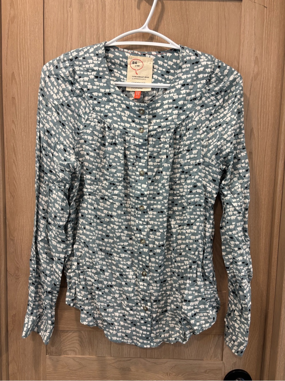 Conversations by Anthropologie Polar Bear Blouse Size 4
